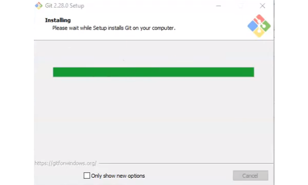 Windows final Git installation screen.